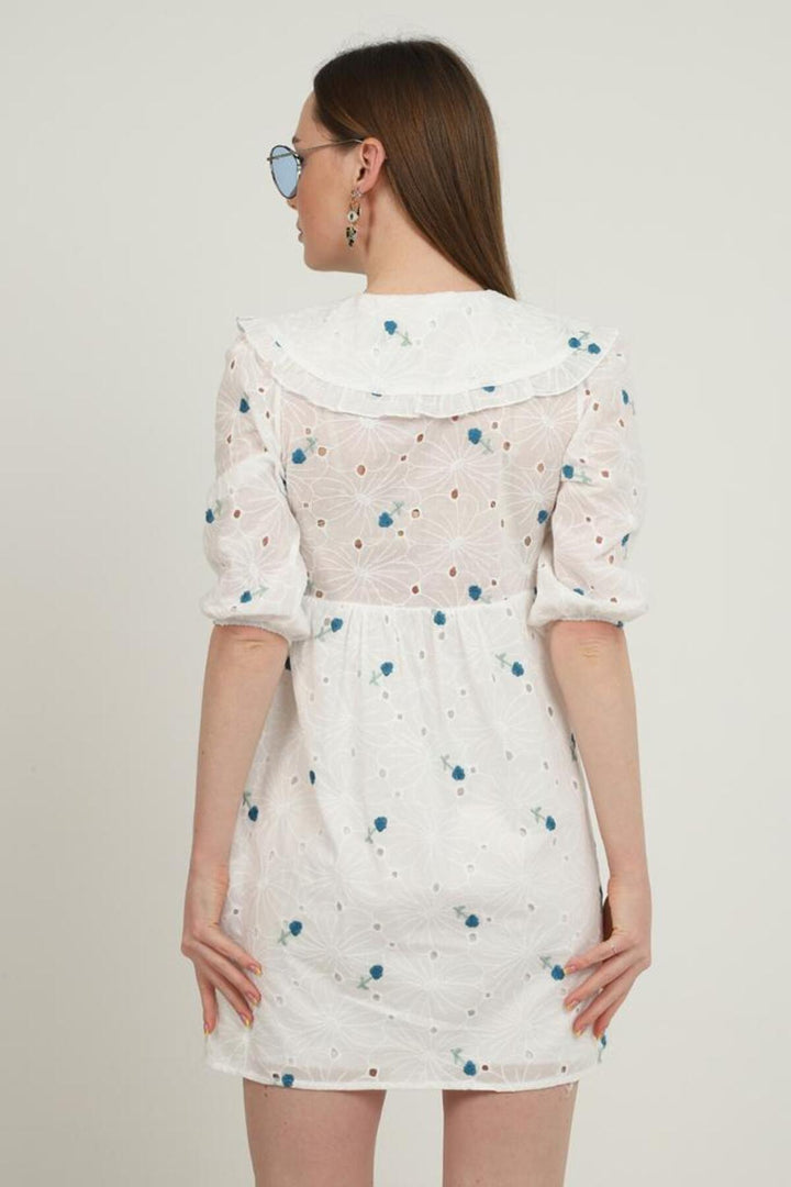 ELS Baby Collar Embroidered Dress - Indigo - Câmara de Lobos
