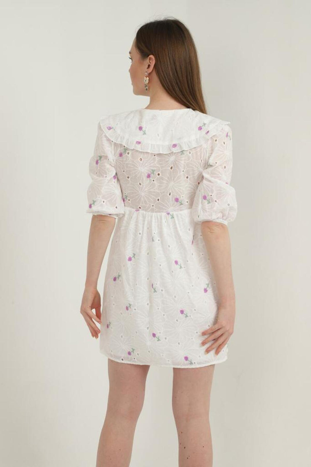 ELS Baby Collar Embroidered Dress - Lilac - Aventura