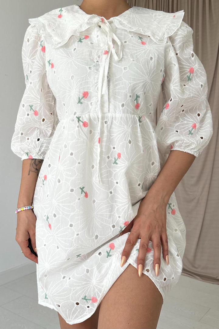 ELS Baby Collar Embroidered Dress - Pink - Federal Way