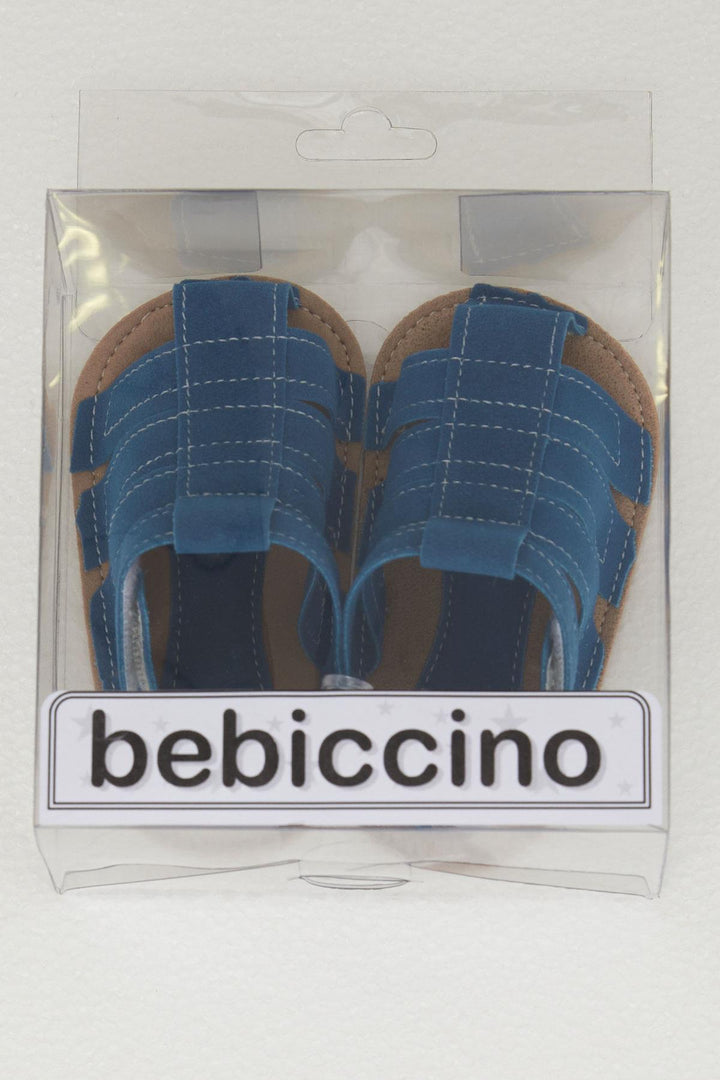 BRE Bebecino Baby Boy Nubuck Sandals with Velcro, Size 189, Royal Blue. - Saint-Germain-en-Laye