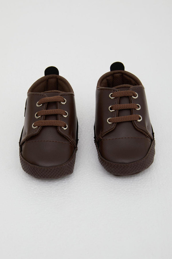 BRE Bebecino Erkek Bebek Patik Ayakkabı Deri Armalı 189 Numara, Koyu Kahve - Trieste