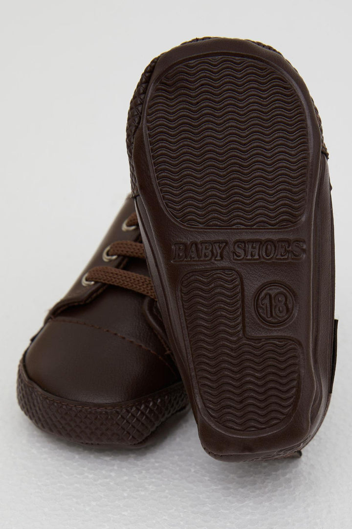 BRE Bebecino Erkek Bebek Patik Ayakkabı Deri Armalı 189 Numara, Koyu Kahve - Trieste