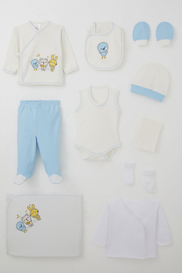 BRE Our baby (Breeze) Boy Baby Hospital Exit 10 Cute Animals Embroidered 0-3 Months, White - Liepāja