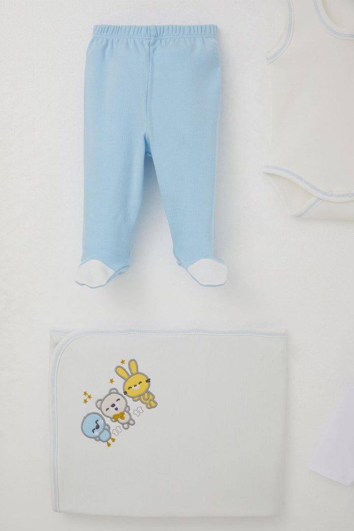 BRE Our baby (Breeze) Boy Baby Hospital Exit 10 Cute Animals Embroidered 0-3 Months, White - Liepāja