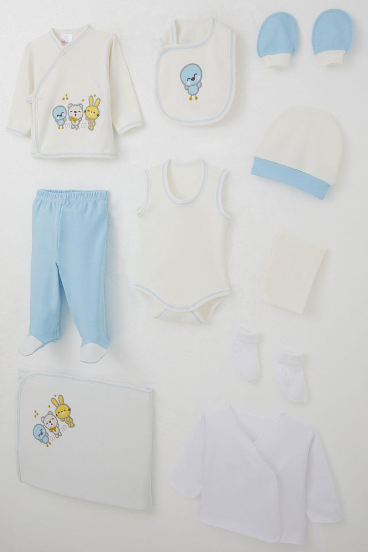 BRE Our baby (Breeze) Boy Baby Hospital Exit 10 Cute Animals Embroidered 0-3 Months, White - Liepāja