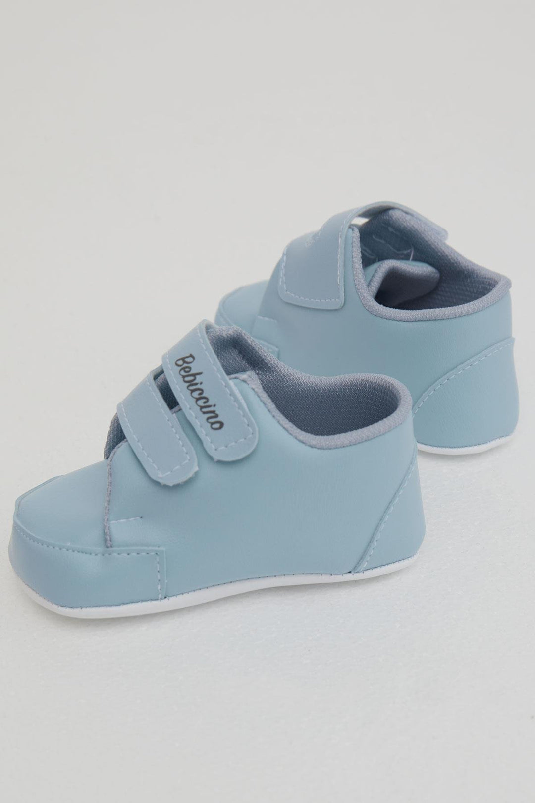 BRE Bebiccino Baby Boy Booties Shoes Velcro Convers Size 189, Light Blue - Kent