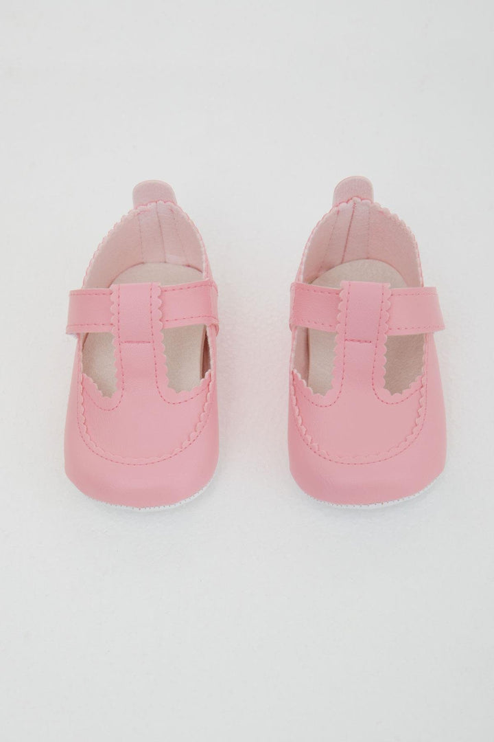 BRE Bebiccino Baby Girl Booties Shoes with Velcro, Size 189, Pink. - Cheshunt