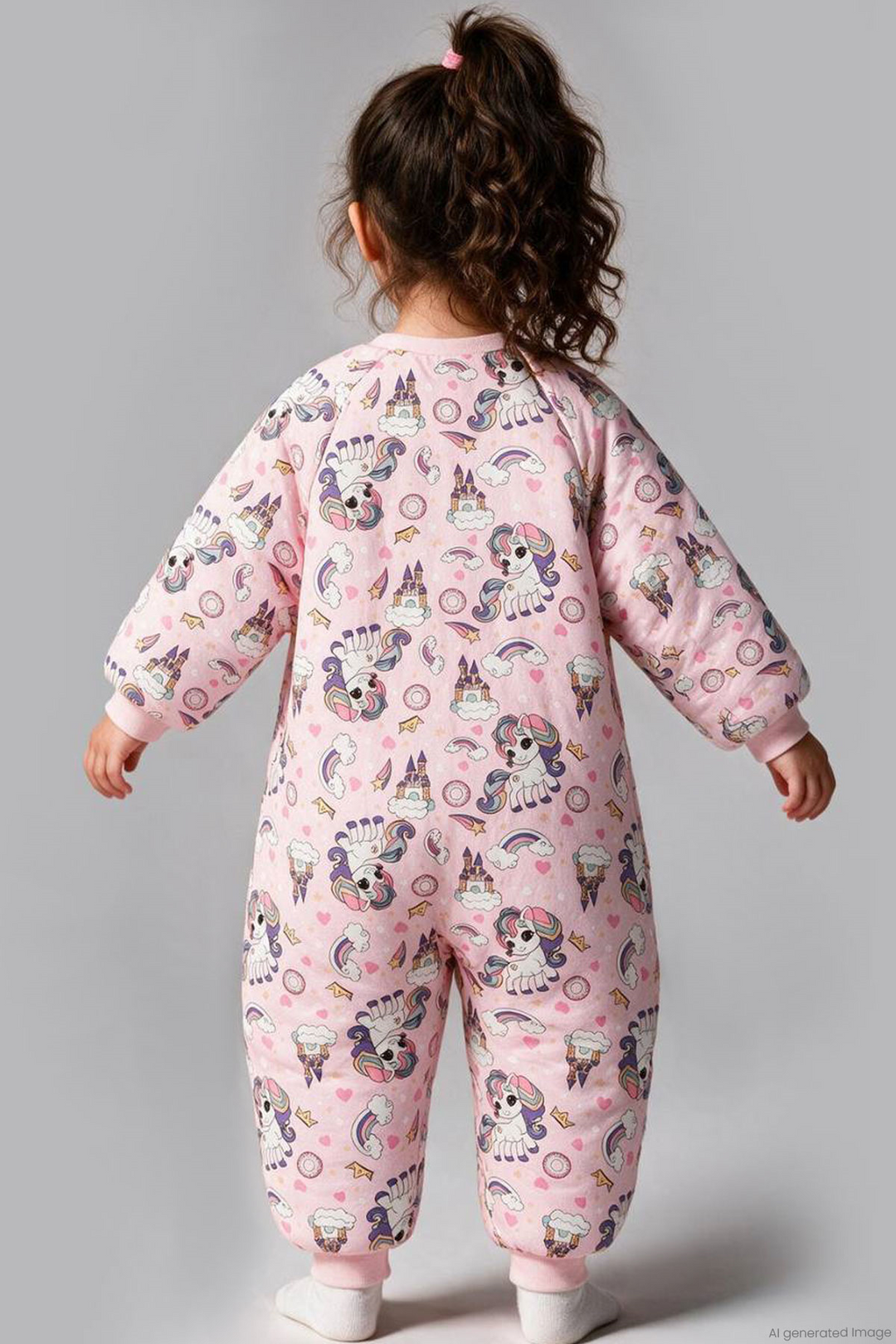 BRE Begi Kız Çocuk Uyku Tulumu Sevimli Unicorn & Şato Desenli 2-8 Yaş , Pembe - Bellingham