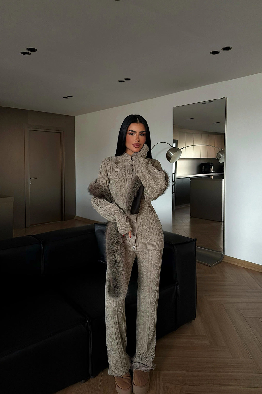 EYY Women Beige 3-Piece Knit Set - Lugo