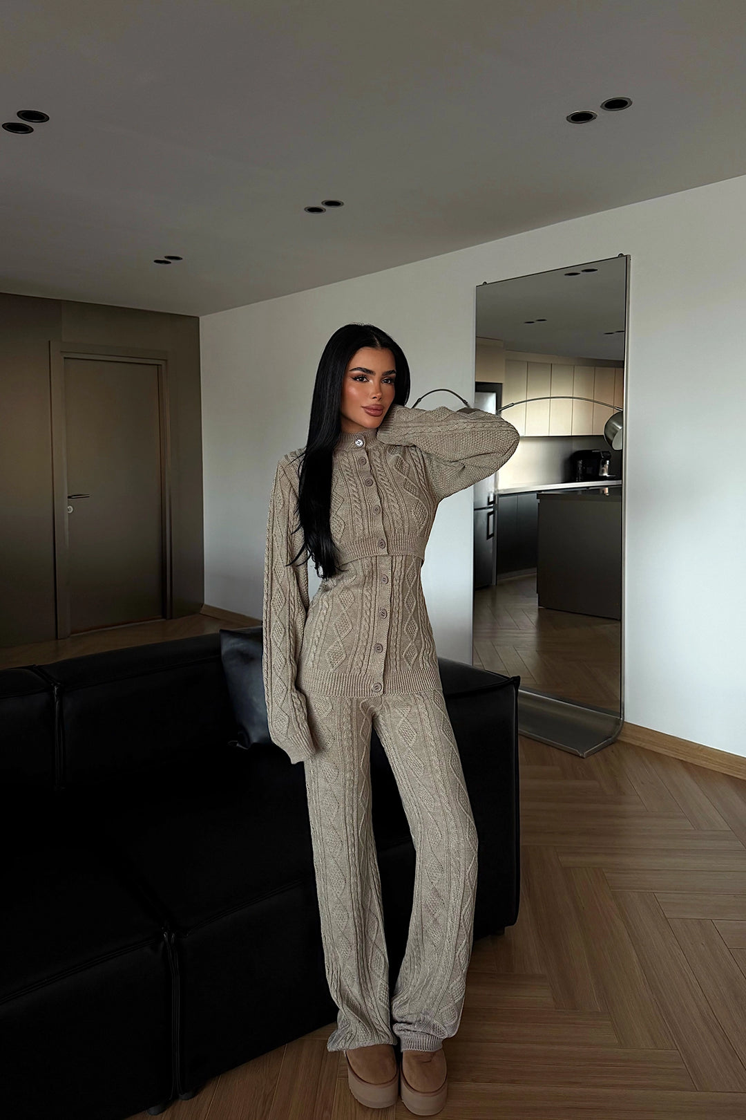 EYY Women Beige 3-Piece Knit Set - Lugo