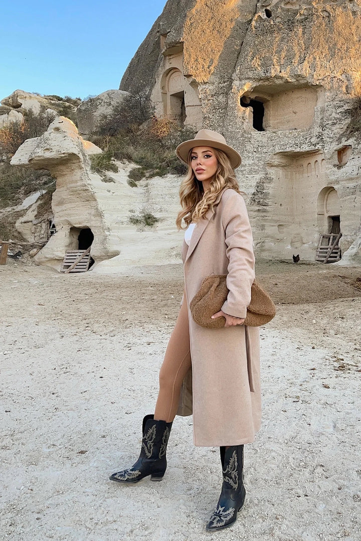 EYY Women Beige Cashmere Coat - Lowell