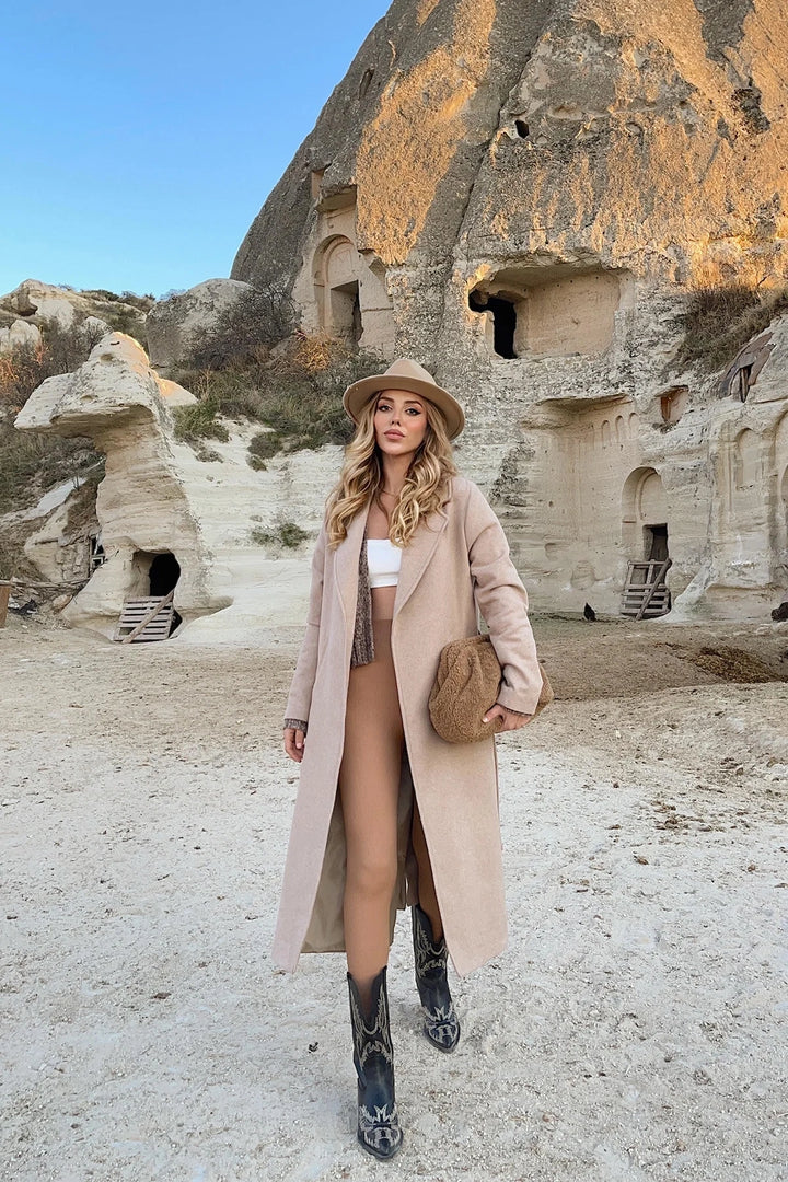 EYY Women Beige Cashmere Coat - Lowell