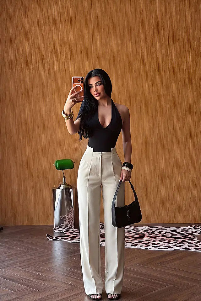 EYY Women Beige Palazzo Pants - Eastpointe