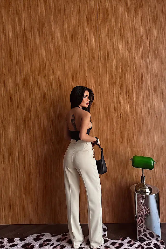 EYY Women Beige Palazzo Pants - Eastpointe