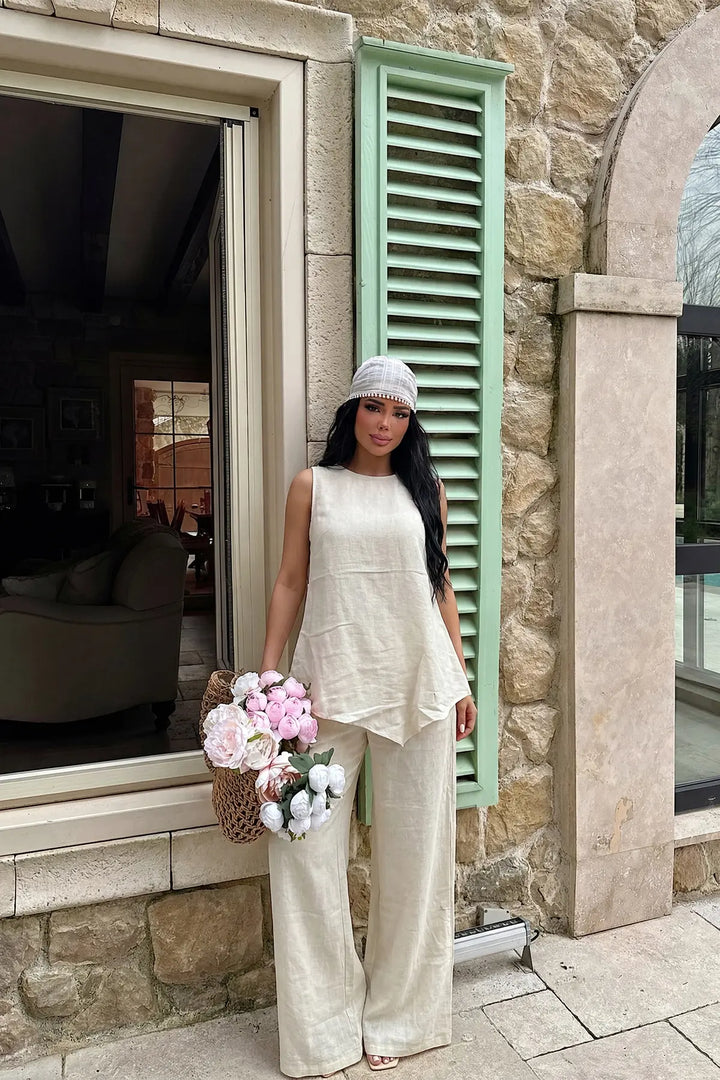 EYY Women Beige Pants Set - Arecibo