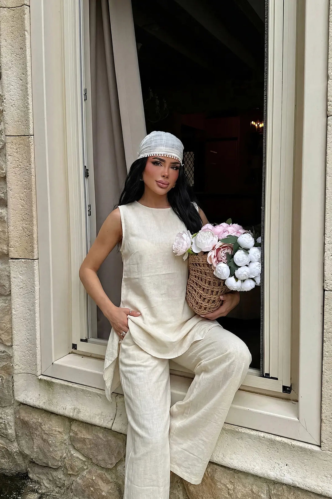 EYY Women Beige Pants Set - Arecibo