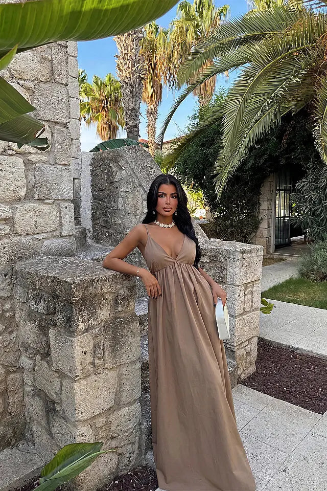 EYY Women Beige Strap Dress - Walthamstow