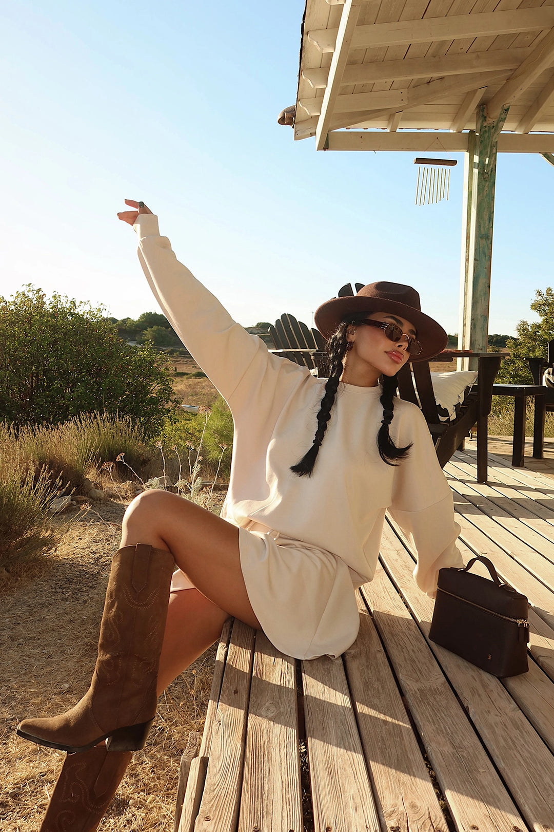 EYY Women Beige Torque Shorts and Skirt Tracksuit - Lompoc