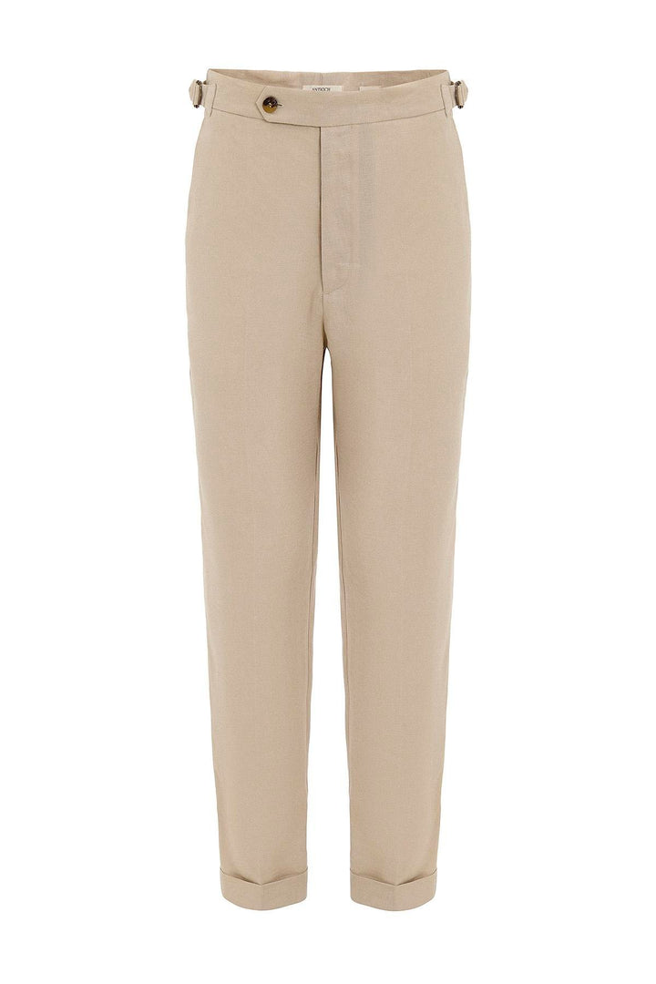 ANT Antioch Beige 100% Linen Italian Cut Men's Trousers - Perth