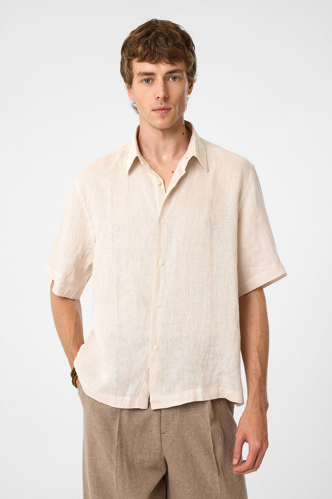 ANT Antioch Bej 100% Linen Relaxed Fit Men's Shirt - Zapopan