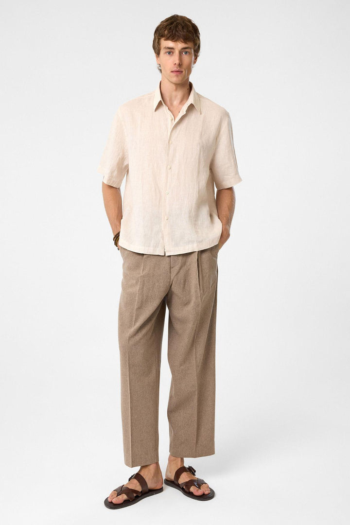 ANT Antioch Bej 100% Linen Relaxed Fit Men's Shirt - Zapopan