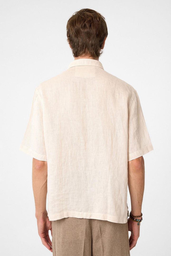 ANT Antioch Bej 100% Linen Relaxed Fit Men's Shirt - Zapopan