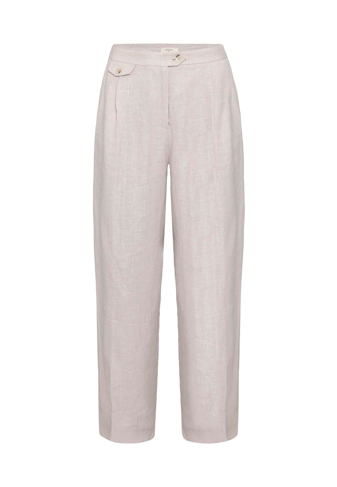 ANT Antioch Bej 100% Linen High Waisted Pleated Women's Pants - Portsmouth