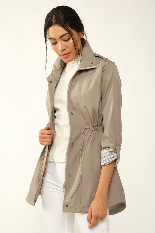 BGD Women Elastic Waist Trenchcoat - Beige - Heusden