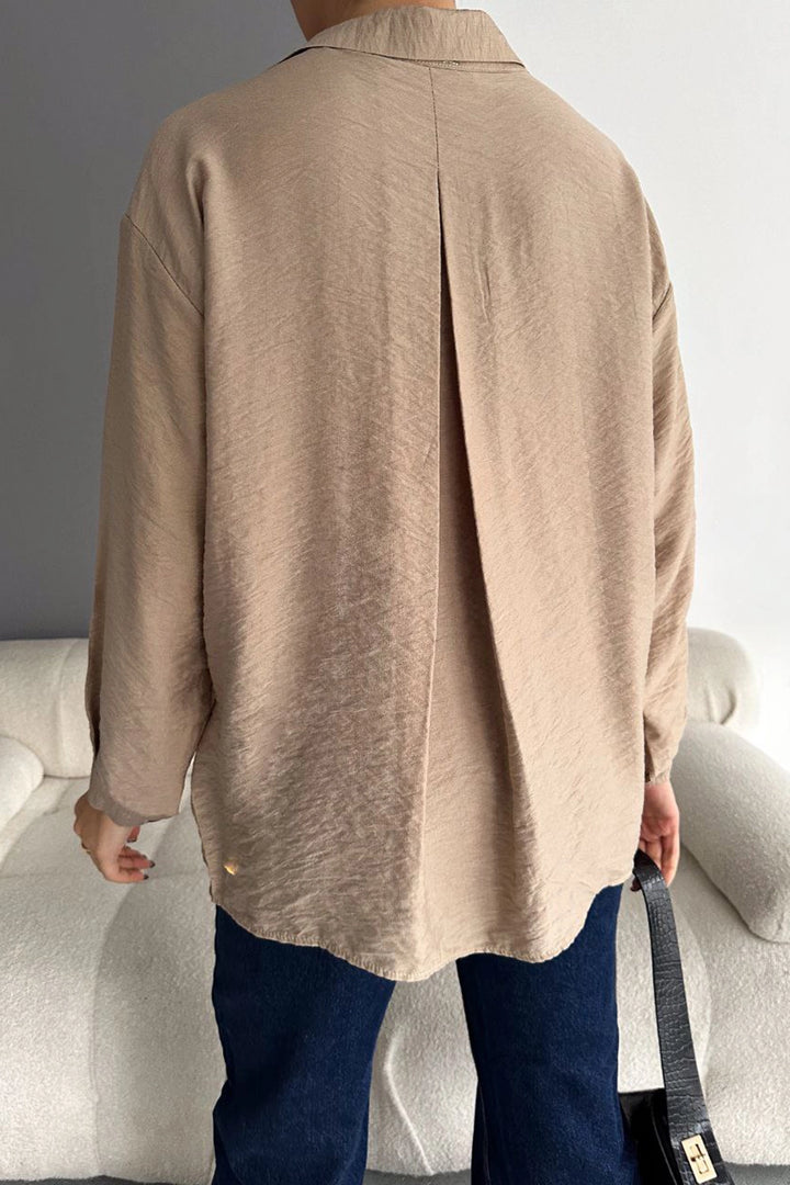 Beige Aerobin Woven Single Pocket Oversized Shirt BC241156 - Zwickau