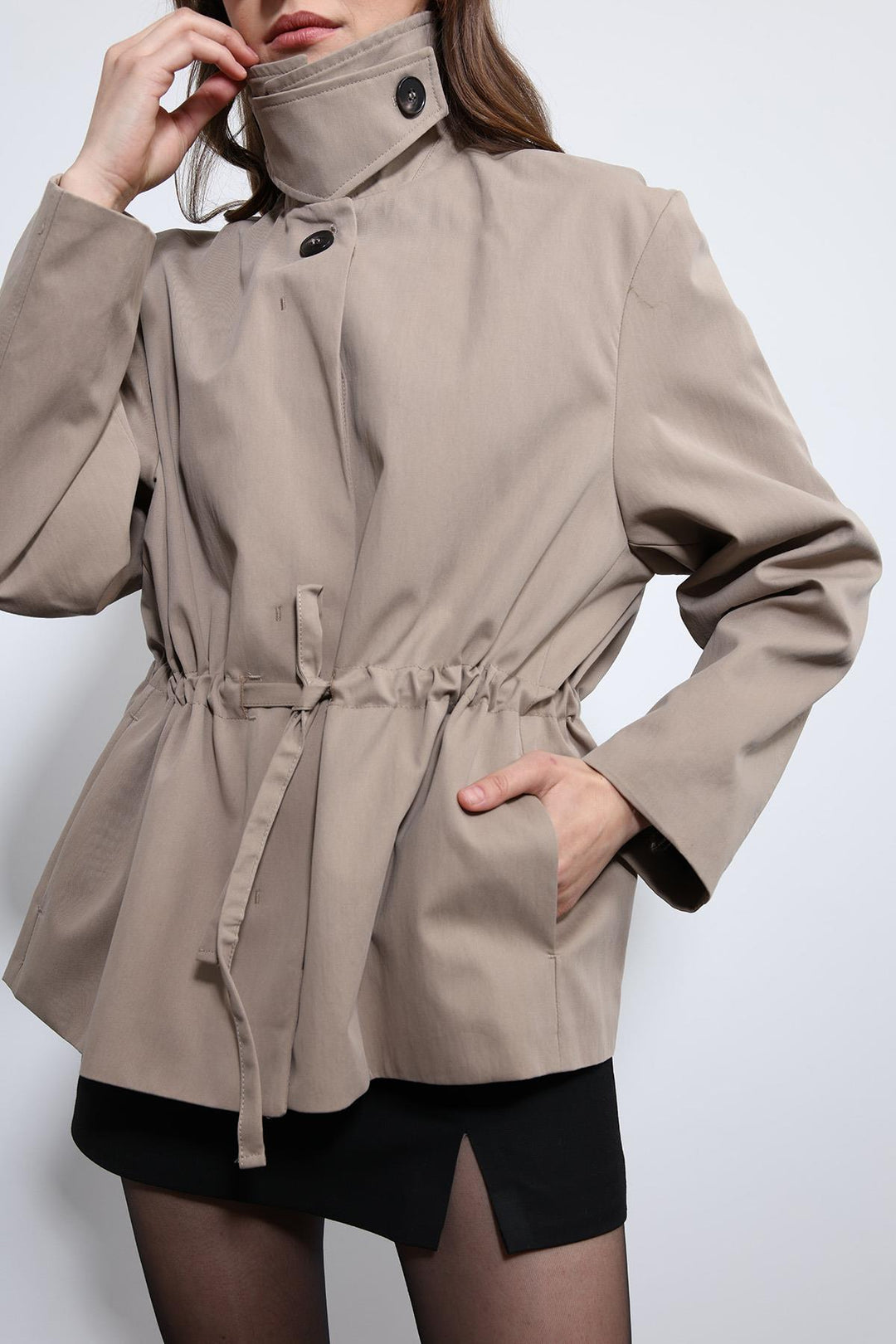 ANT Antioch Bej Ayarlanabilir Bele Sahip Kısa Trençkot - Paignton