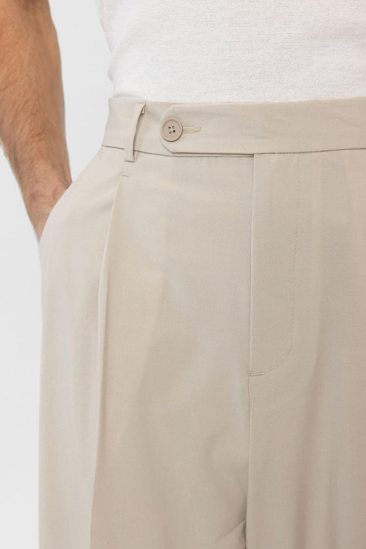 ANT Antioch Bej Baggy High Waist Men's Fabric Trousers - Ciudad López Mateos