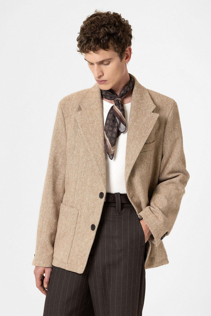 ANT Antioch Mr. Herringbone Patterned Oversized Men's Blazer Jacket - Rochester