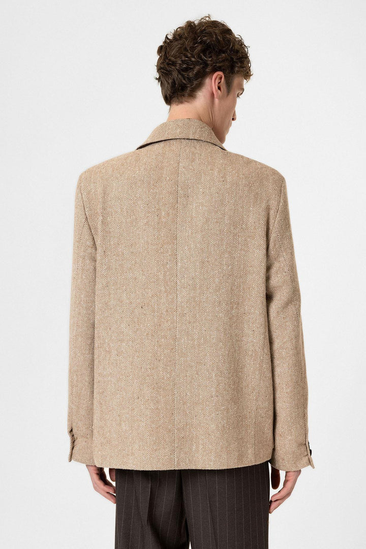 ANT Antioch Mr. Herringbone Patterned Oversized Men's Blazer Jacket - Rochester