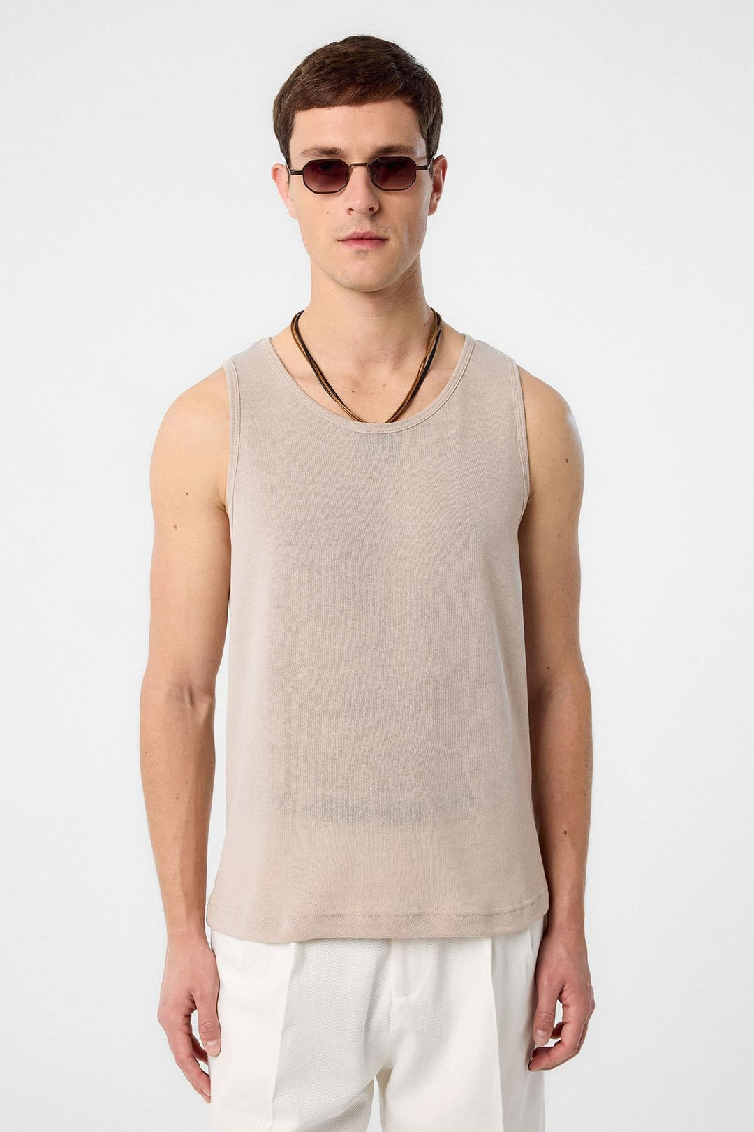 ANT Antioch Bej Basic Men's Tank Top - Corroios