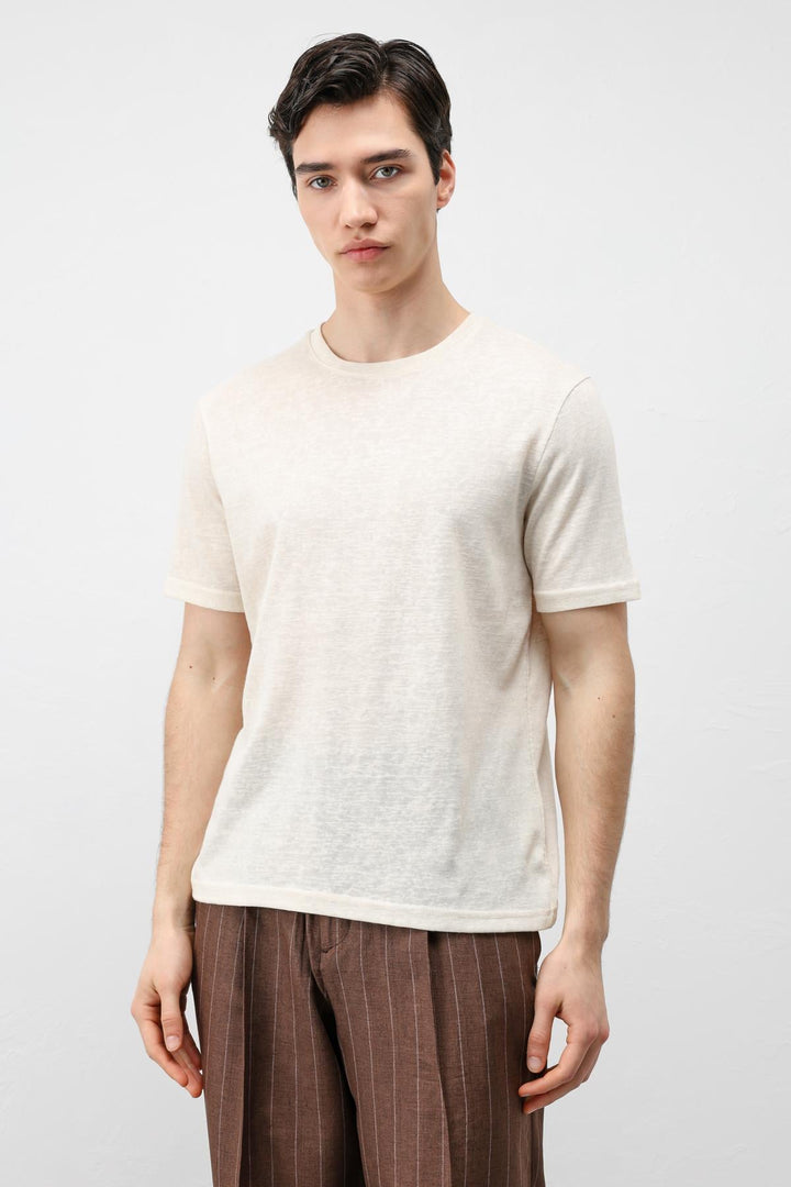 ANT Antioch Bej Basic Erkek T-Shirt - Lozova