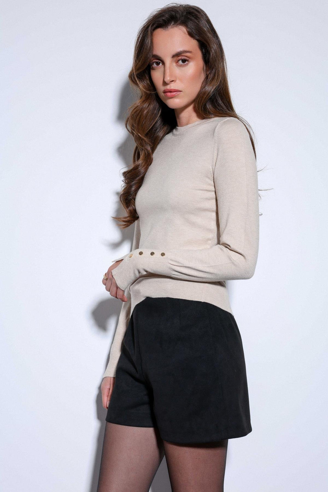 ANT Antioch Bej Basic Women's Knit Sweater - Holland