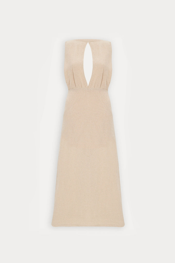 EYY Women Beige Basic Mini Dress - Tuxpan
