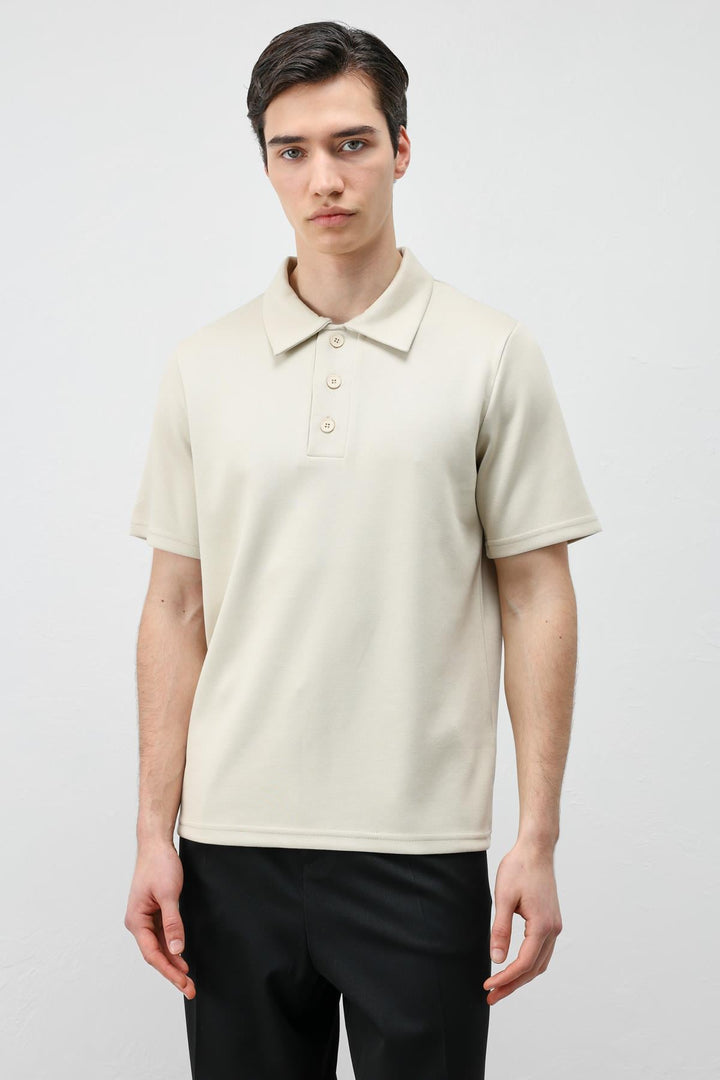 ANT Antioch Bej Basic Polo Yaka Erkek T-Shirt - Wesley Chapel