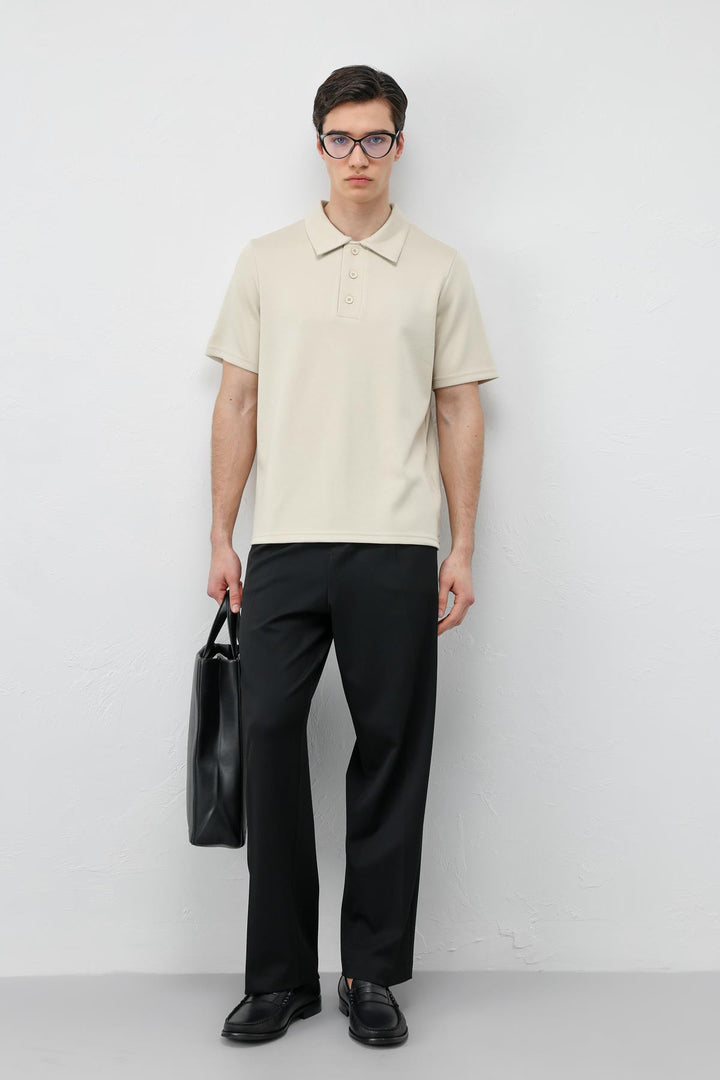 ANT Antioch Bej Basic Polo Yaka Erkek T-Shirt - Wesley Chapel