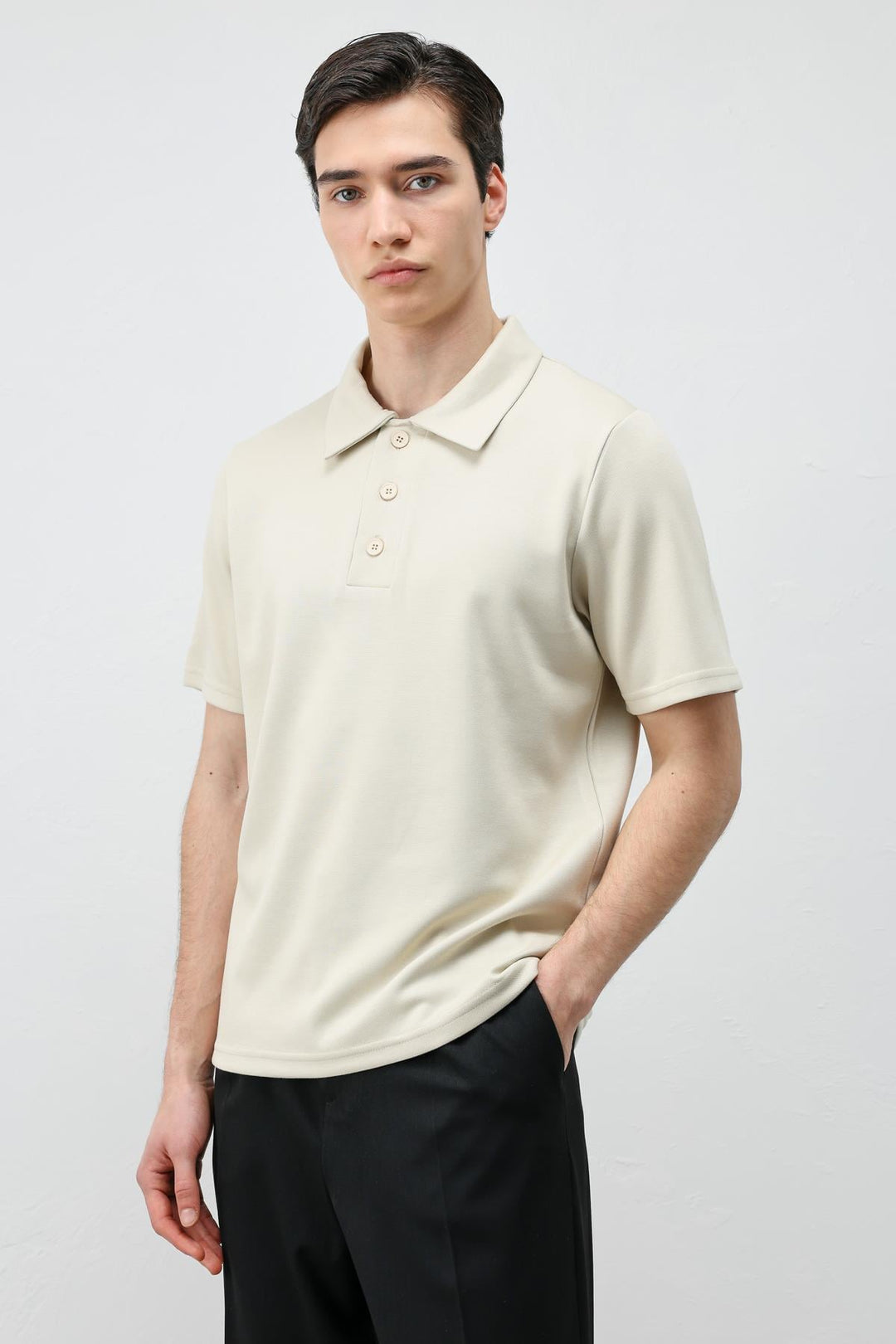 ANT Antioch Bej Basic Polo Yaka Erkek T-Shirt - Wesley Chapel