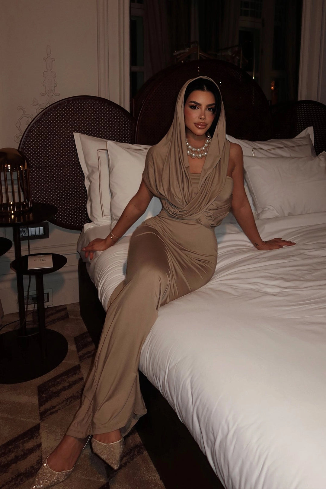 EYY Women Beige Basic Long Dress - Weston-super-Mare