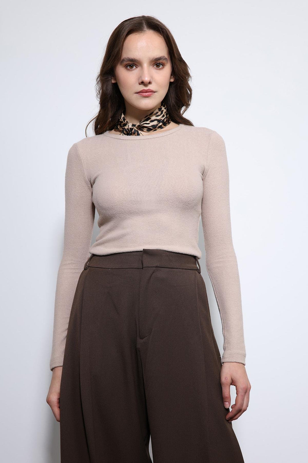 ANT Antioch Bej Basic Uzun Kollu T-Shirt - Oldenburg