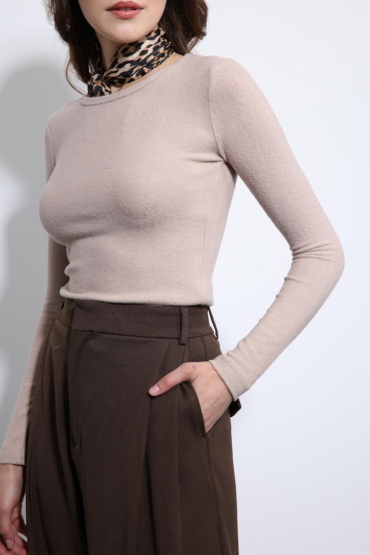 ANT Antioch Bej Basic Uzun Kollu T-Shirt - Oldenburg