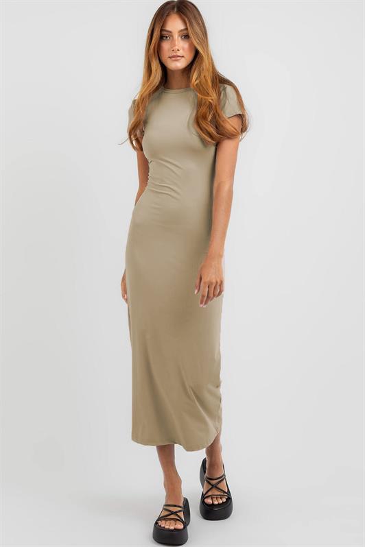 MDX Beige Basic Half Fisherman Long Dress MG1712 - Wentzville