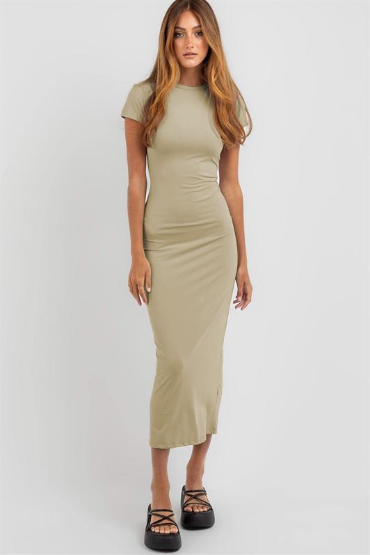MDX Beige Basic Half Fisherman Long Dress MG1712 - Wentzville