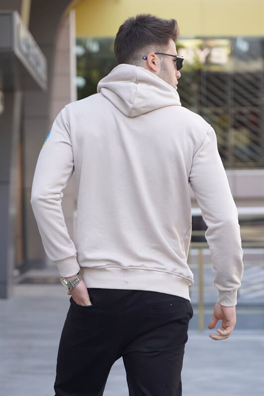 MDX Beige Printed Hooded Sweatshirt 5896 - Plainfield