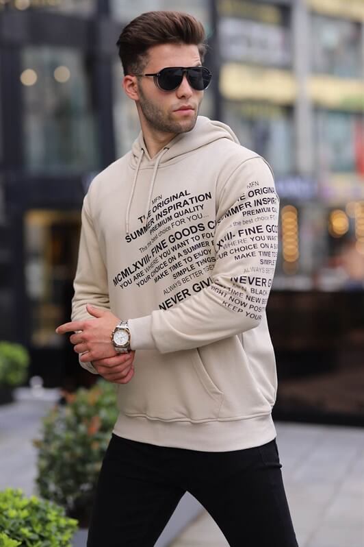 MDX Beige Printed Hooded Sweatshirt 6009 - Sheboygan