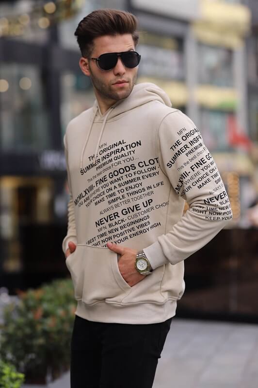 MDX Beige Printed Hooded Sweatshirt 6009 - Sheboygan