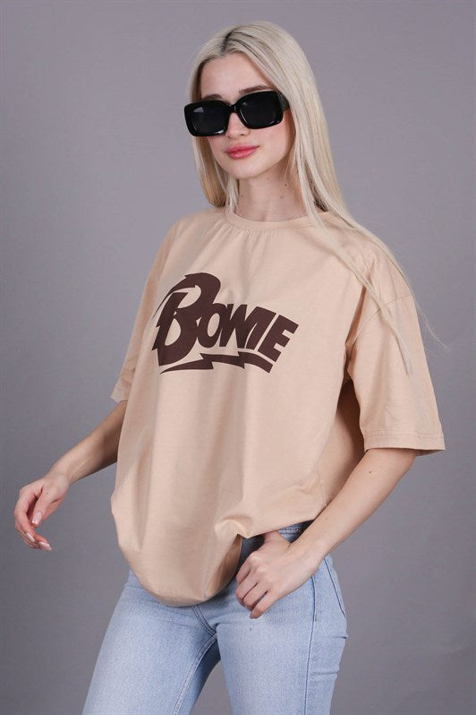 MDX Beige Printed Oversized T-shirt MG1514 - Kiel