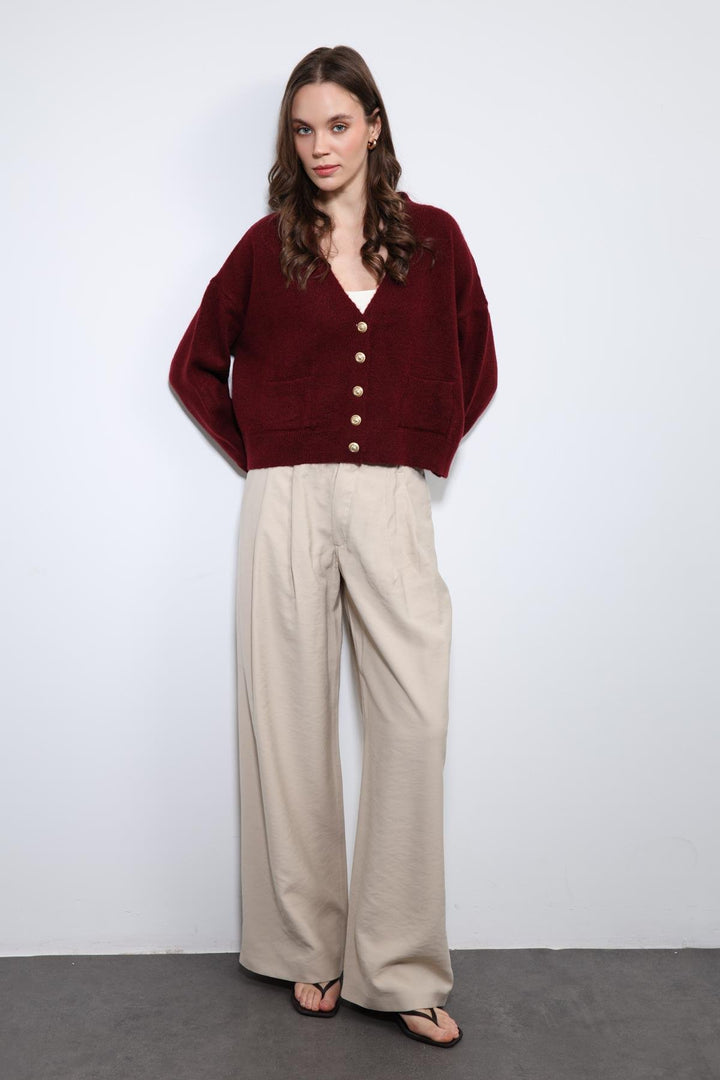 ANT Antioch Beige Elasticated Pleated Women's Trousers - Schiedam